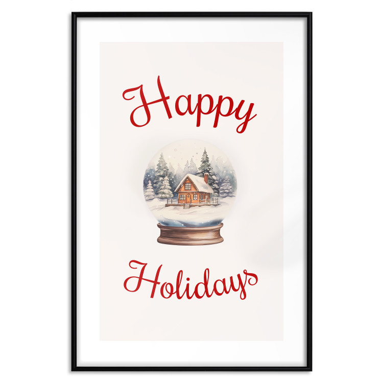 Wall Poster Christmas Land - Watercolor Snow Globe With House and Christmas Trees 151712 additionalImage 24
