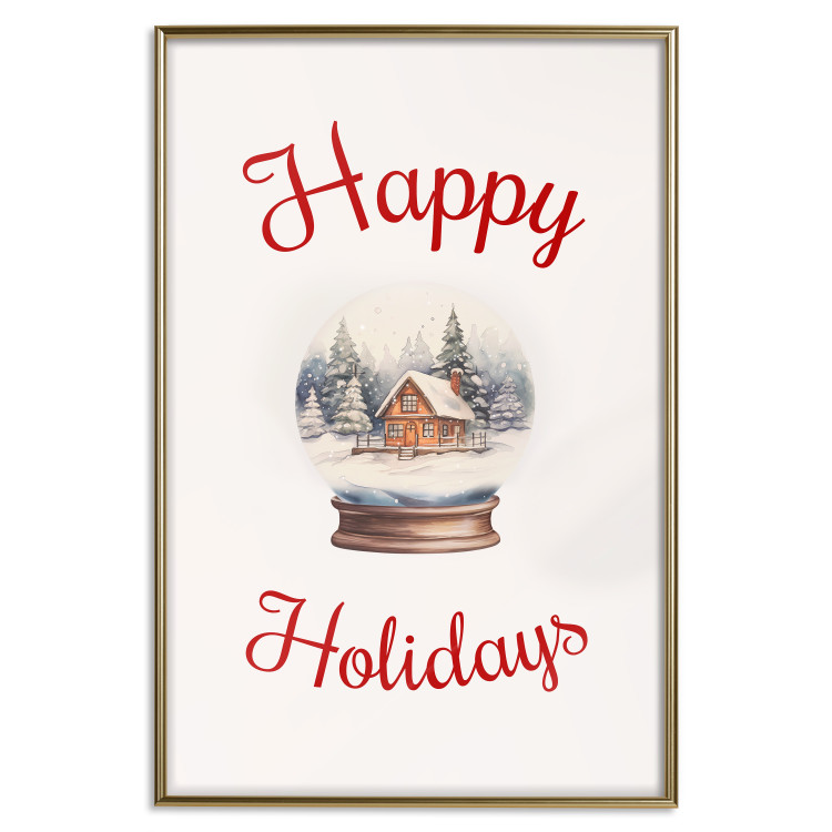 Wall Poster Christmas Land - Watercolor Snow Globe With House and Christmas Trees 151712 additionalImage 21