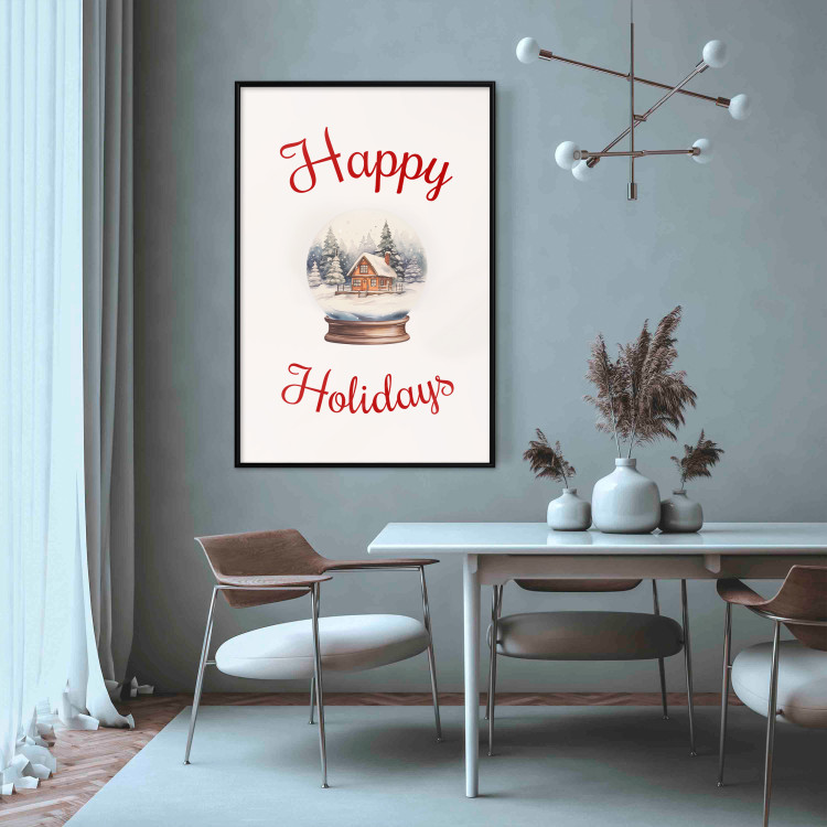 Wall Poster Christmas Land - Watercolor Snow Globe With House and Christmas Trees 151712 additionalImage 11