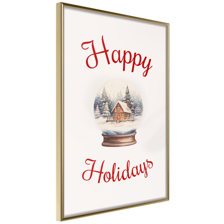 Wall Poster Christmas Land - Watercolor Snow Globe With House and Christmas Trees 151712 additionalImage 4