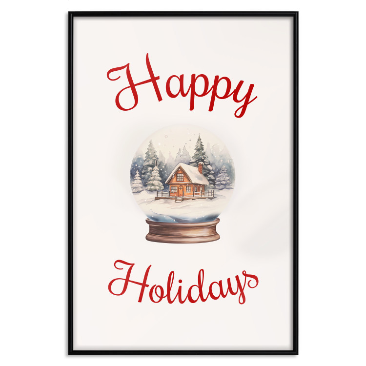 Wall Poster Christmas Land - Watercolor Snow Globe With House and Christmas Trees 151712 additionalImage 22