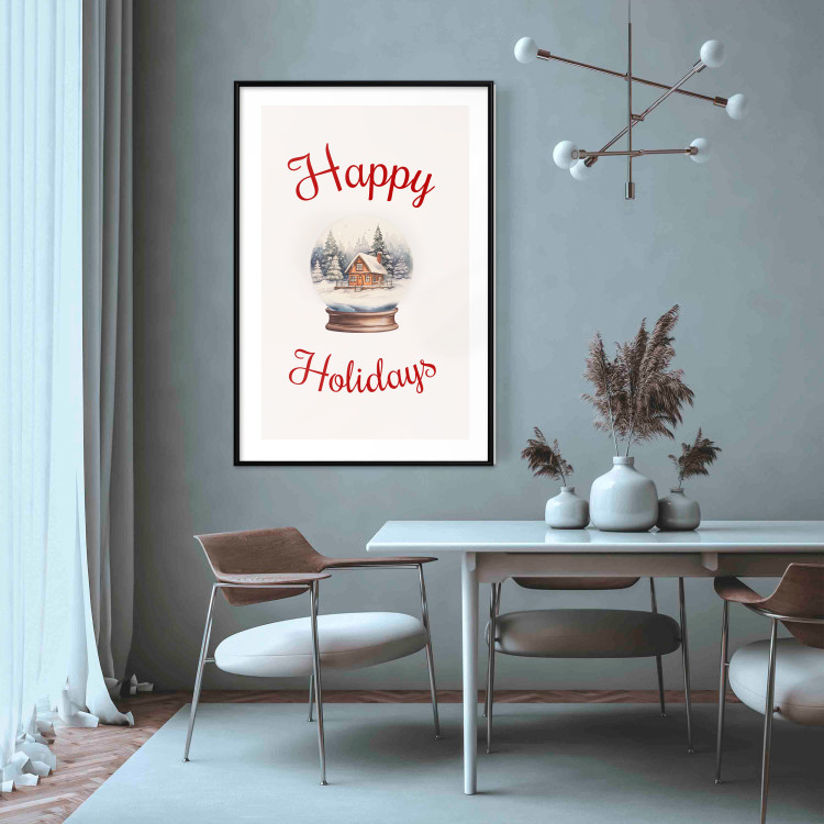 Wall Poster Christmas Land - Watercolor Snow Globe With House and Christmas Trees 151712 additionalImage 14