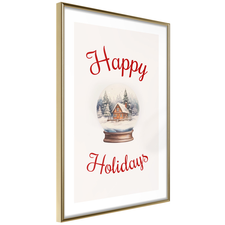 Wall Poster Christmas Land - Watercolor Snow Globe With House and Christmas Trees 151712 additionalImage 5