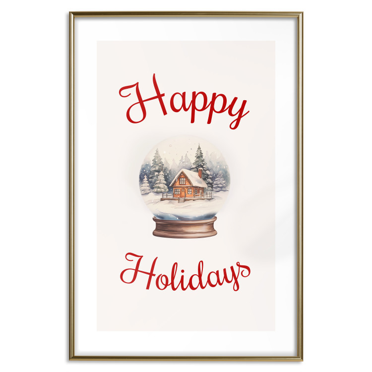 Wall Poster Christmas Land - Watercolor Snow Globe With House and Christmas Trees 151712 additionalImage 25