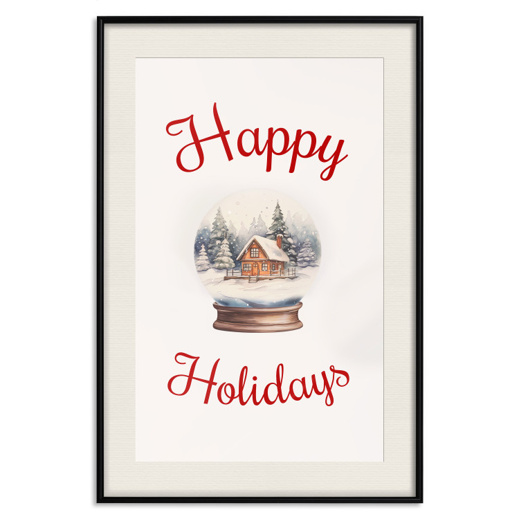 Wall Poster Christmas Land - Watercolor Snow Globe With House and Christmas Trees 151712 additionalImage 26