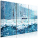 Canvas Blue Water - A Sailing Ship Floating on Foamy Ocean Waves 151812 additionalThumb 2