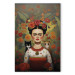 Large canvas print Cartoon Frida - A Colorful Portrait of the Artist With Two Cats [Large Format] 152212