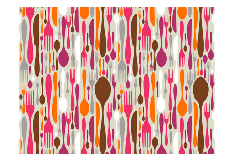 Photo Wallpaper Cutlery - pink and violet 59812 additionalImage 1