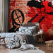 Photo Wallpaper Hunted - Street Art Mural on a Red Brick Surface 60512 additionalThumb 2