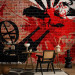 Photo Wallpaper Hunted - Street Art Mural on a Red Brick Surface 60512 additionalThumb 4