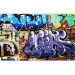 Photo Wallpaper Graffiti Wall - Street Art Mural with a Red Cat and Colorful Inscriptions 60612 additionalThumb 3