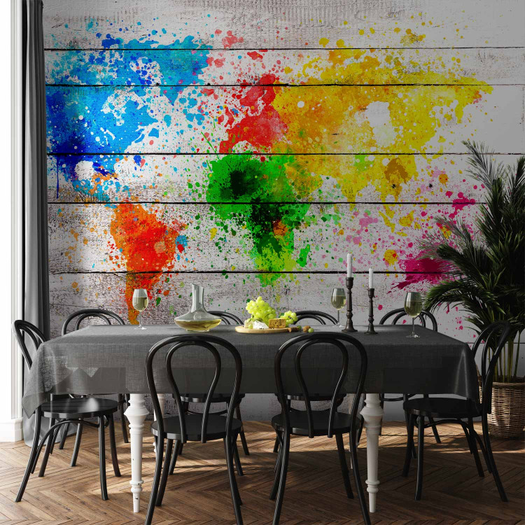 Wall Mural Coloured spots - world map created in a pattern of multicoloured spots 90212 additionalImage 6