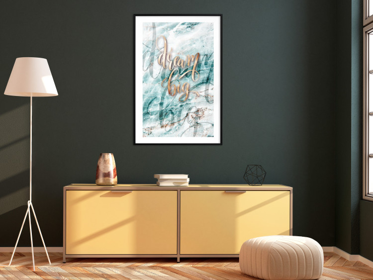 Poster Dream big - composition with golden text on a marble-textured background 114322 additionalImage 6