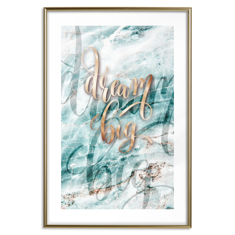 Poster Dream big - composition with golden text on a marble-textured background 114322 additionalImage 14