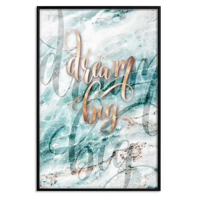 Poster Dream big - composition with golden text on a marble-textured background 114322 additionalImage 18