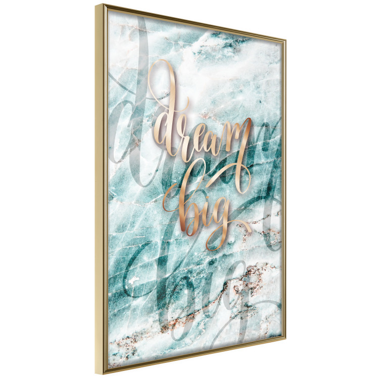 Poster Dream big - composition with golden text on a marble-textured background 114322 additionalImage 14