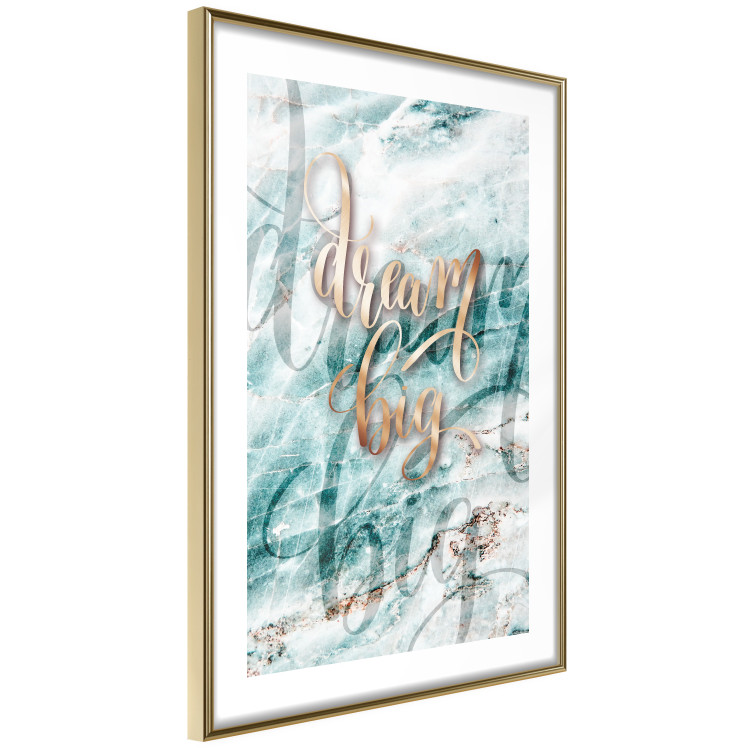 Poster Dream big - composition with golden text on a marble-textured background 114322 additionalImage 8