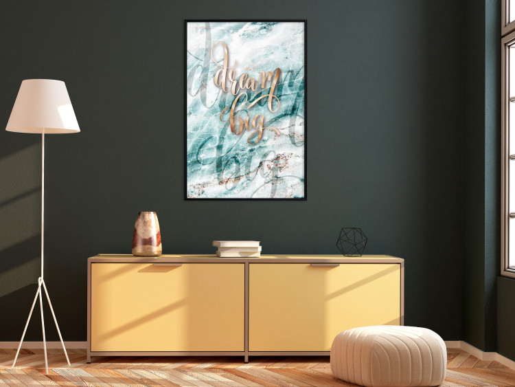 Poster Dream big - composition with golden text on a marble-textured background 114322 additionalImage 3