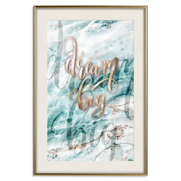 Poster Dream big - composition with golden text on a marble-textured background 114322 additionalImage 19