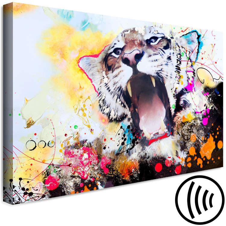 Canvas Print Pop Art Roar of Nature (1-part) - Animal in Explosion of Colors 114522 additionalImage 6