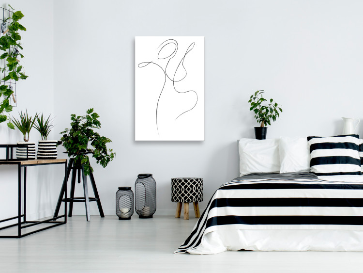 Canvas Art Print Expression of Lines (1-part) - Silhouette Shape on Black and White Background 115222 additionalImage 3