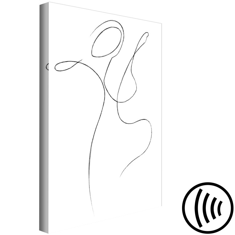 Canvas Art Print Expression of Lines (1-part) - Silhouette Shape on Black and White Background 115222 additionalImage 6