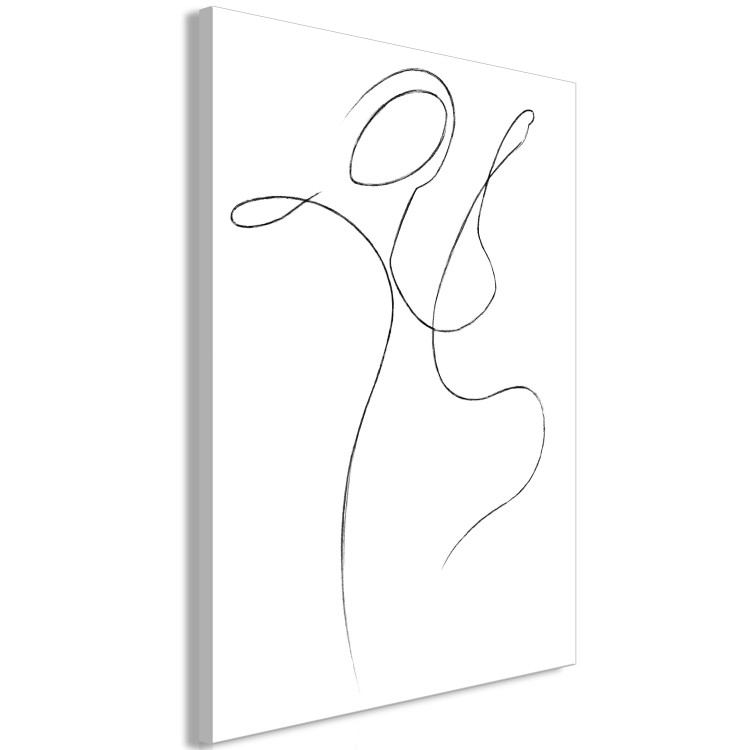 Canvas Art Print Expression of Lines (1-part) - Silhouette Shape on Black and White Background 115222 additionalImage 2