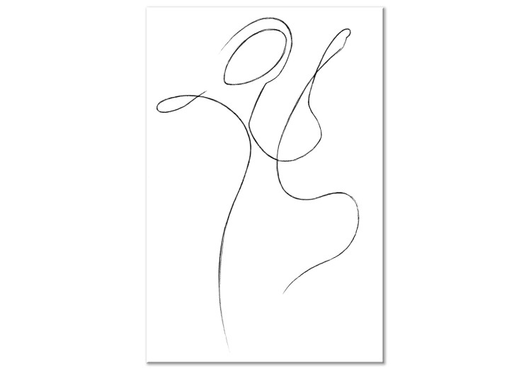 Canvas Art Print Expression of Lines (1-part) - Silhouette Shape on Black and White Background 115222