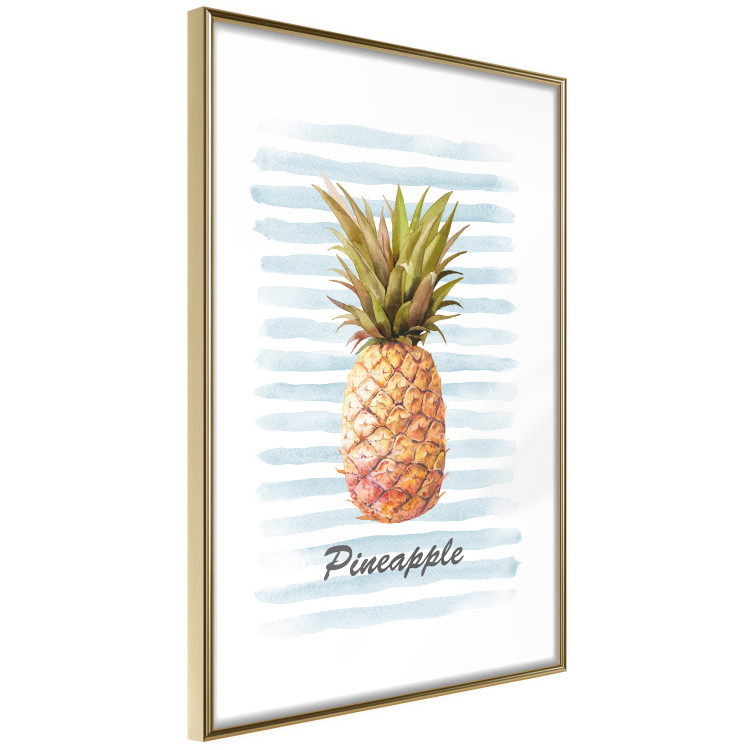 Poster Pineapple and Stripes - colorful composition with a tropical fruit and text 115322 additionalImage 10