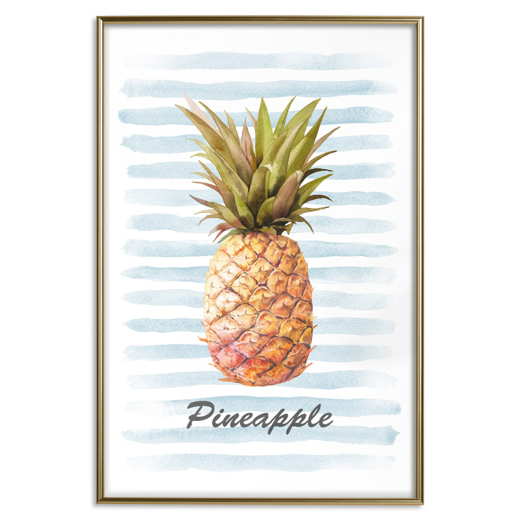 Poster Pineapple and Stripes - colorful composition with a tropical fruit and text 115322 additionalImage 20