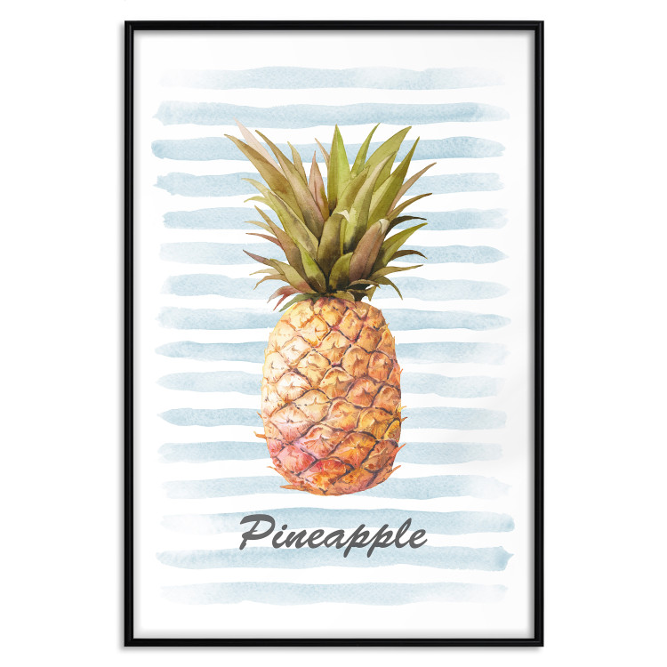 Poster Pineapple and Stripes - colorful composition with a tropical fruit and text 115322 additionalImage 24