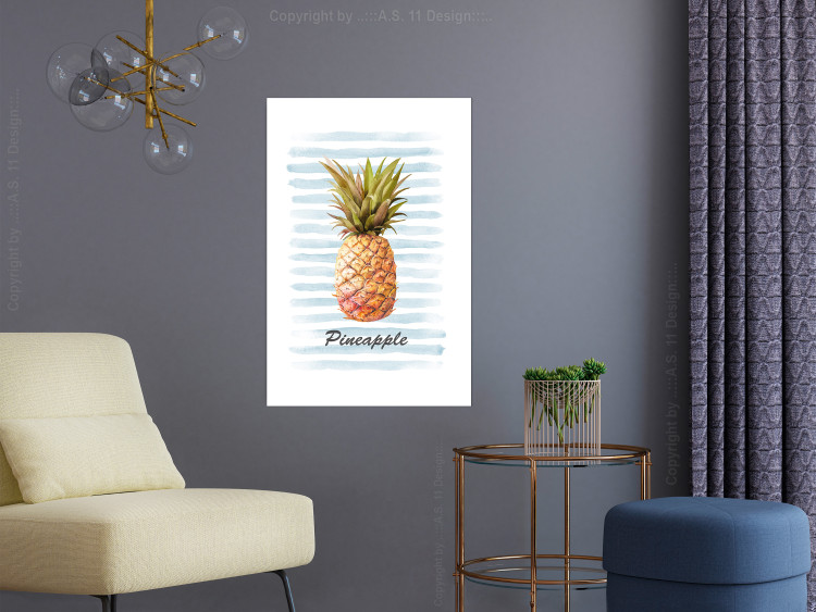 Poster Pineapple and Stripes - colorful composition with a tropical fruit and text 115322 additionalImage 4