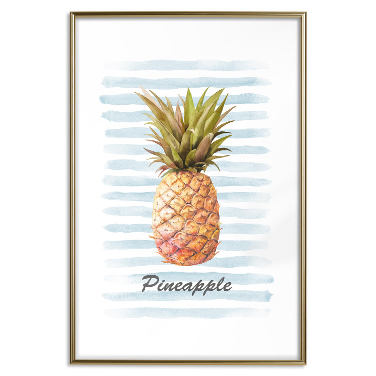 Poster Pineapple and Stripes - colorful composition with a tropical fruit and text 115322 additionalImage 14