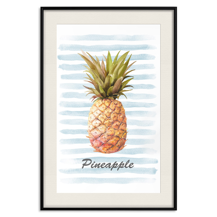 Poster Pineapple and Stripes - colorful composition with a tropical fruit and text 115322 additionalImage 18