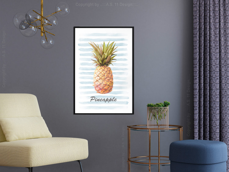 Poster Pineapple and Stripes - colorful composition with a tropical fruit and text 115322 additionalImage 7