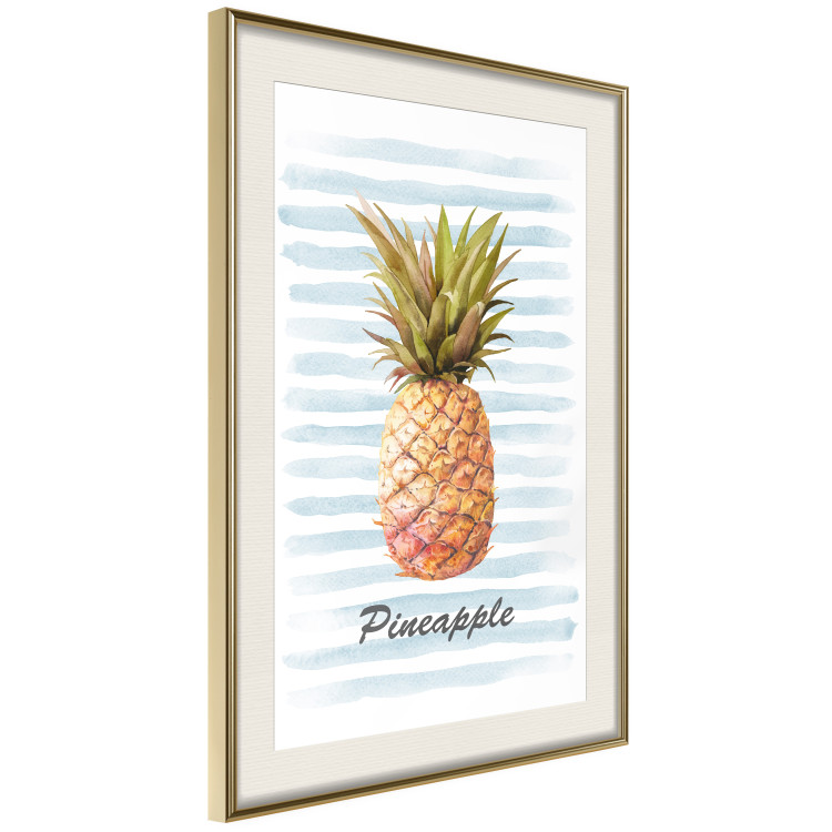 Poster Pineapple and Stripes - colorful composition with a tropical fruit and text 115322 additionalImage 5