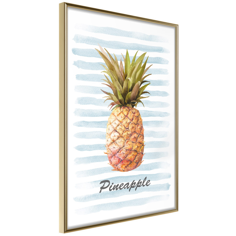 Poster Pineapple and Stripes - colorful composition with a tropical fruit and text 115322 additionalImage 13