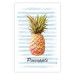 Poster Pineapple and Stripes - colorful composition with a tropical fruit and text 115322