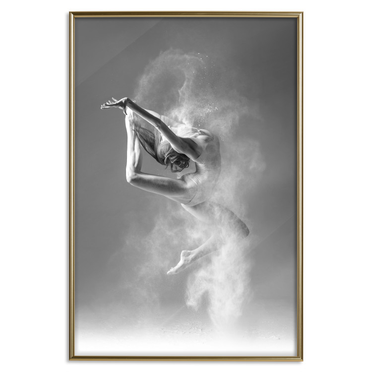 Poster Playful Ballerina - black and white composition with a dancing ballet woman 116322 additionalImage 16