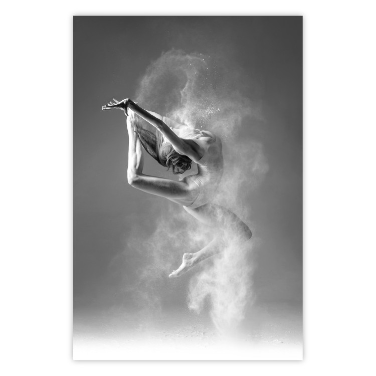 Poster Playful Ballerina - black and white composition with a dancing ballet woman 116322