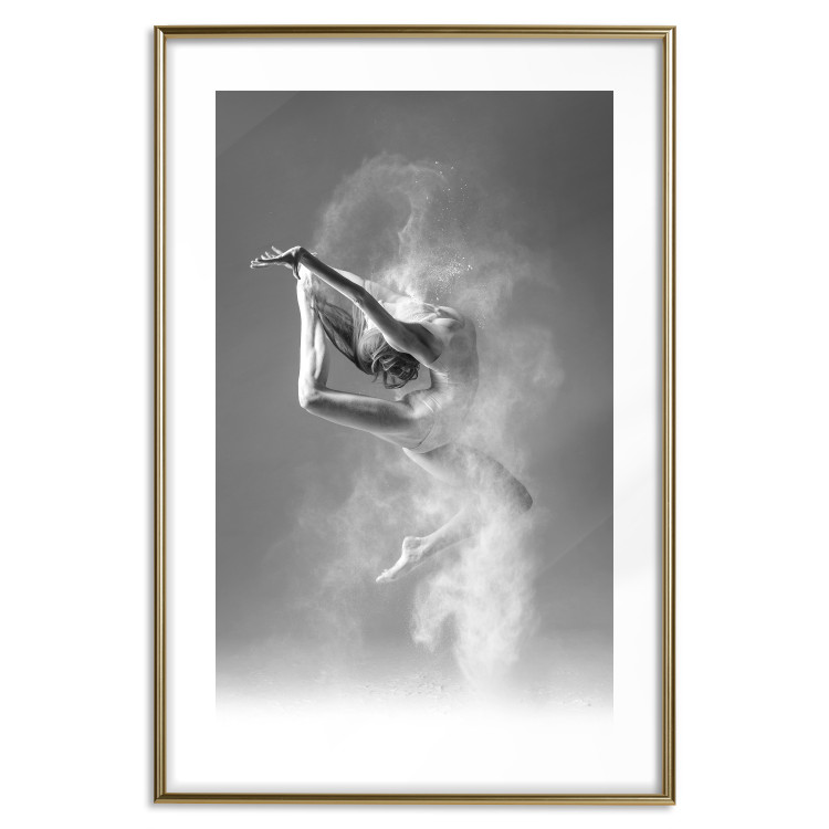 Poster Playful Ballerina - black and white composition with a dancing ballet woman 116322 additionalImage 16