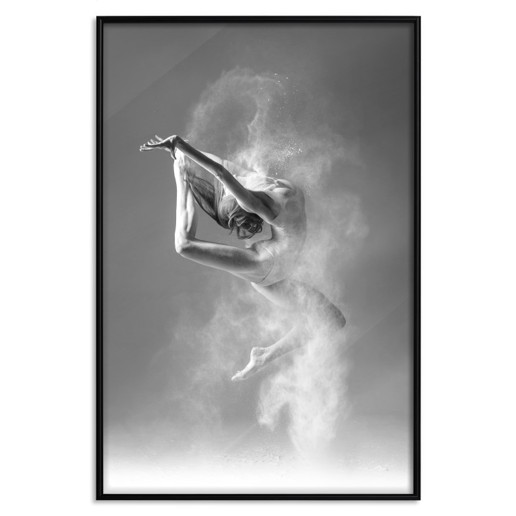 Poster Playful Ballerina - black and white composition with a dancing ballet woman 116322 additionalImage 24