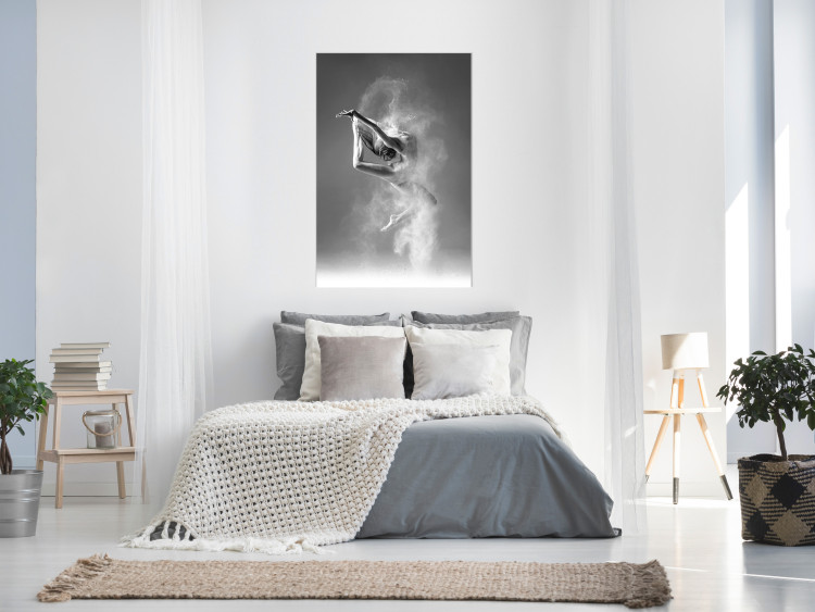 Poster Playful Ballerina - black and white composition with a dancing ballet woman 116322 additionalImage 23