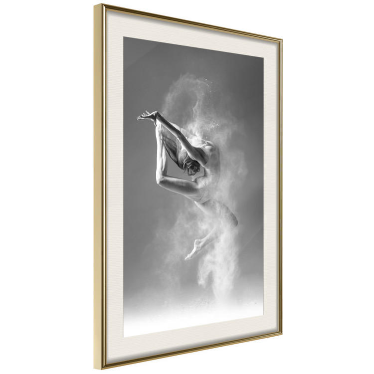 Poster Playful Ballerina - black and white composition with a dancing ballet woman 116322 additionalImage 2