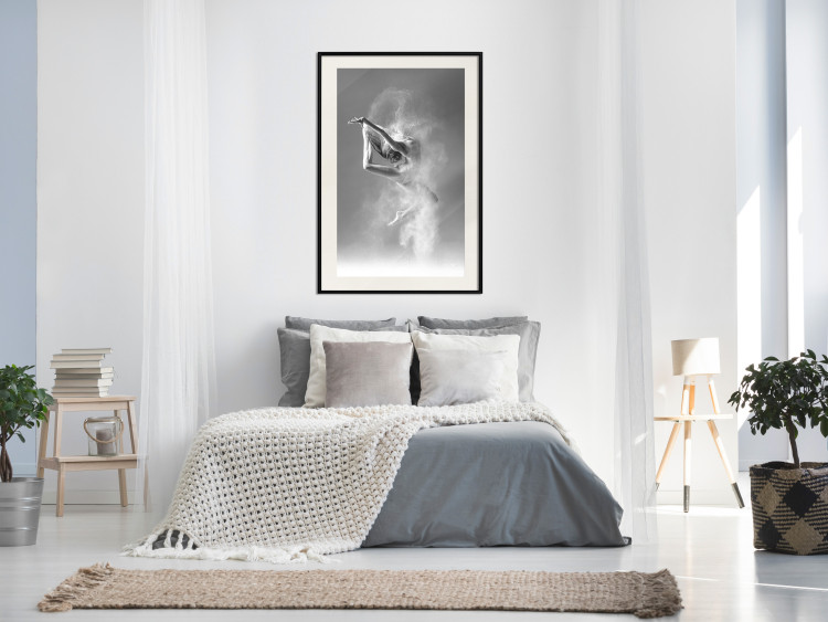 Poster Playful Ballerina - black and white composition with a dancing ballet woman 116322 additionalImage 22