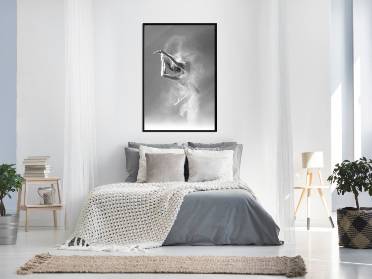 Poster Playful Ballerina - black and white composition with a dancing ballet woman 116322 additionalImage 3