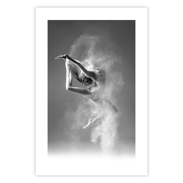 Poster Playful Ballerina - black and white composition with a dancing ballet woman 116322 additionalImage 25