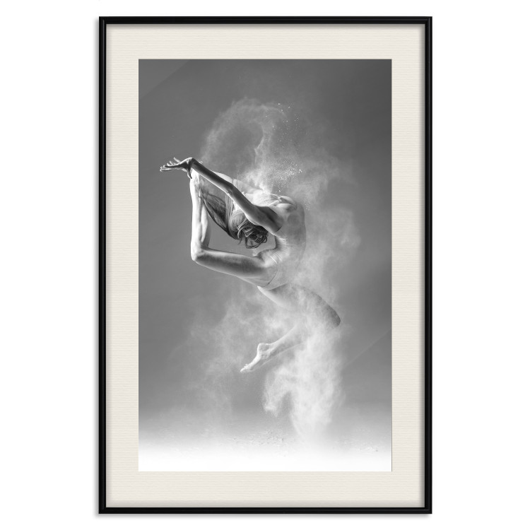 Poster Playful Ballerina - black and white composition with a dancing ballet woman 116322 additionalImage 18