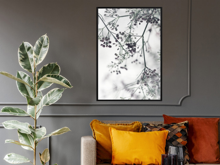 Poster Blooming Branches - black and white Scandinavian landscape with plant motifs 116522 additionalImage 7
