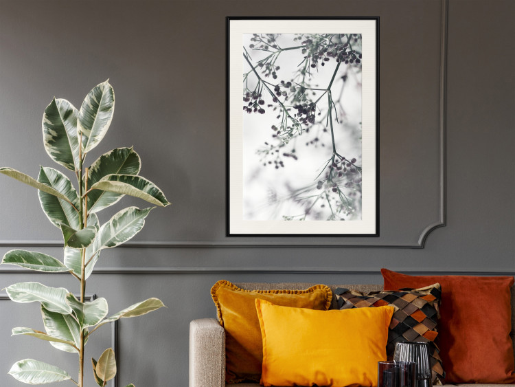 Poster Blooming Branches - black and white Scandinavian landscape with plant motifs 116522 additionalImage 22